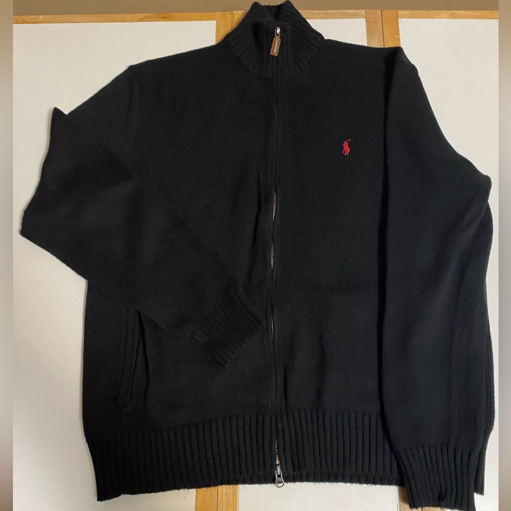 Men’s full zip polo sweater